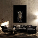 Animal Black Zebra Head 126 Wall Art