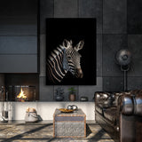 Animal Black Zebra Head 128 Wall Art
