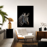 Animal Black Zebra Head 128 Wall Art