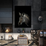 Animal Black Zebra Head 129 Wall Art