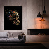 Skull Vintage Skull Flowers 63 Wall Art