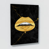 Lips Gold Wall Art