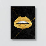 Lips Gold Wall Art