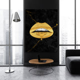 Lips Gold Wall Art
