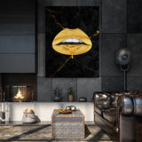 Lips Gold Wall Art