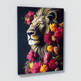 Lion Botanical Flowers Wall Art
