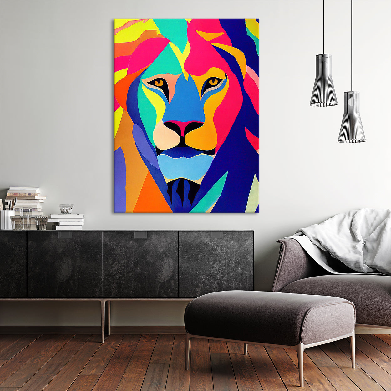 Lion Colorful Wall Art