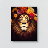 Lion Flowers Wall Art
