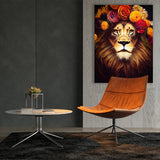 Lion Flowers Wall Art
