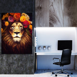 Lion Flowers Wall Art