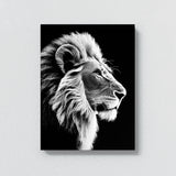 Lion Profile Black And White Wall Art