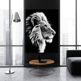 Lion Profile Black And White Wall Art