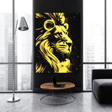 Lion Profile Gold Wall Art