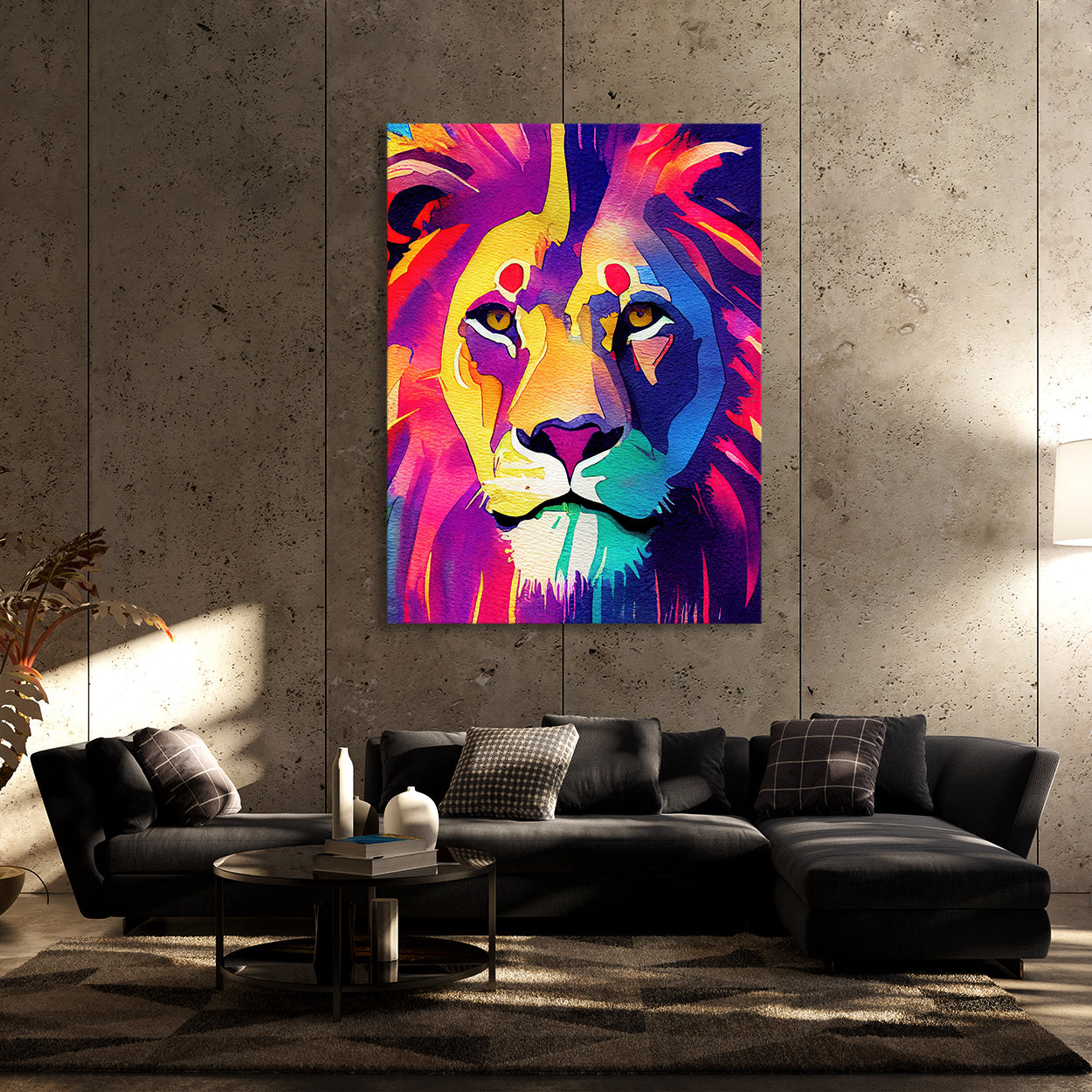 Lion Watercolor Wall Art