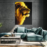 Lion Yellow Gold Wall Art