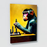 Monkey Playing Chess 1 Wall Art