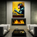 Monkey Playing Chess 1 Wall Art