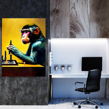 Monkey Playing Chess 1 Wall Art