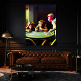 Monkeys Playing Poker 1 Wall Art