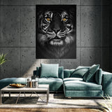 Tiger Black White Head Wall Art