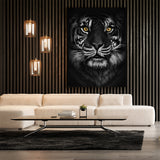 Tiger Black White Head Wall Art
