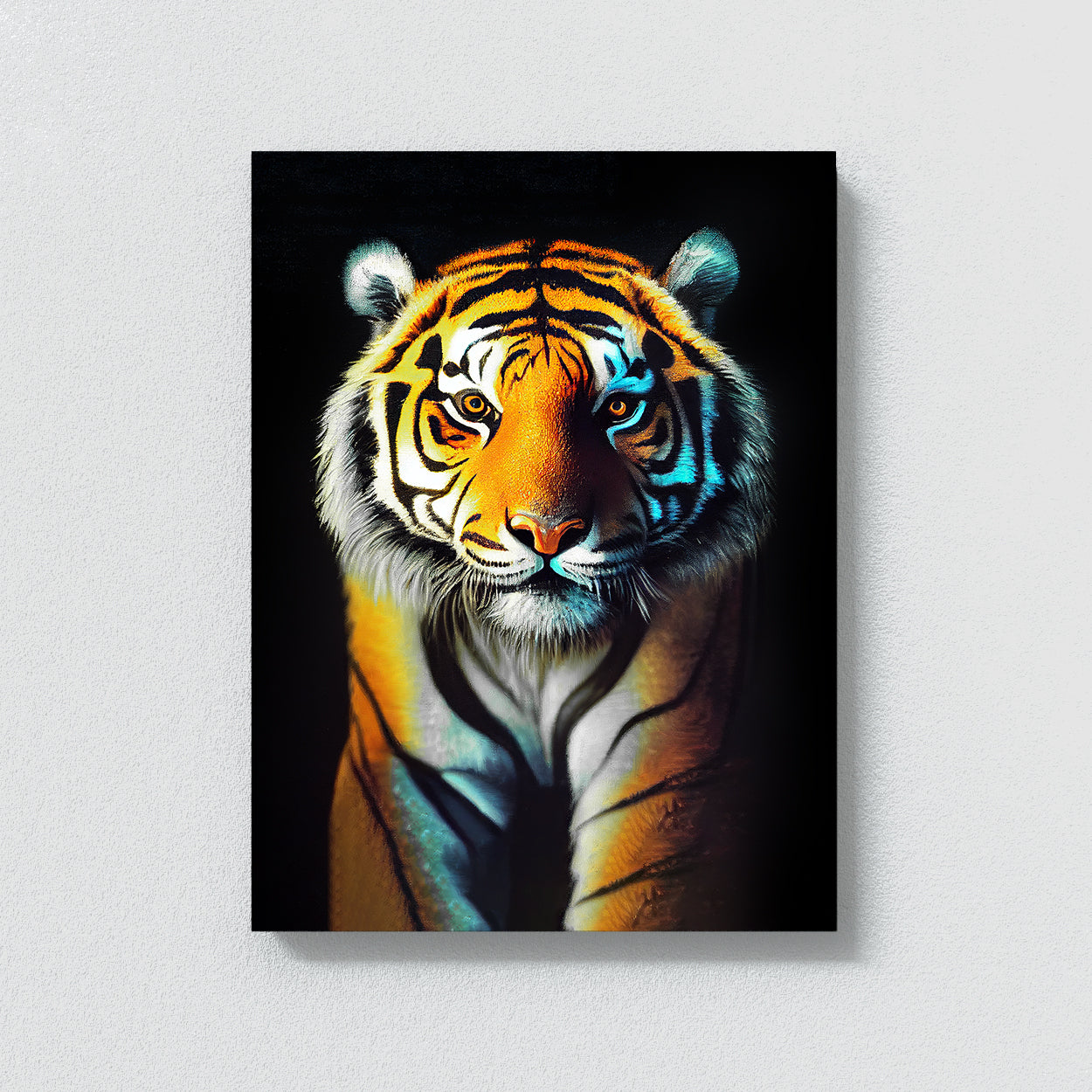 Tiger Standing Colored Wall Art