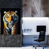 Tiger Standing Colored Wall Art