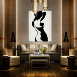Woman Line Black And White 1 Wall Art