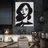 Woman Line Black And White 2 Wall Art