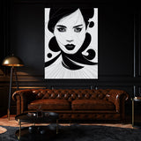 Woman Line Black And White 4 Wall Art