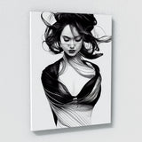 Woman Line Black And White 5 Wall Art