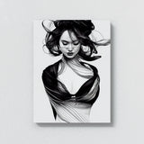 Woman Line Black And White 5 Wall Art