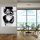 Woman Line Black And White 5 Wall Art