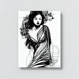 Woman Line Black And White 6 Wall Art