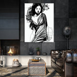 Woman Line Black And White 6 Wall Art