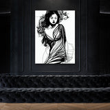 Woman Line Black And White 6 Wall Art