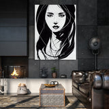 Woman Line Black And White 7 Wall Art